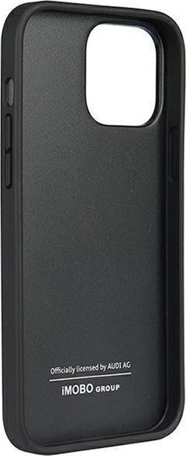 Audi Audi γνήσιο δέρμα iPhone 13 Pro Max 6,7" μαύρη/μαύρη σκληρή θήκη AU-TPUPCIP13PM-Q8/D1-BK