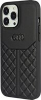 Audi Audi γνήσιο δέρμα iPhone 13 Pro Max 6,7" μαύρη/μαύρη σκληρή θήκη AU-TPUPCIP13PM-Q8/D1-BK