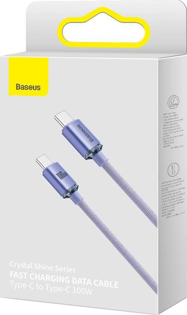Καλώδιο USB Baseus USB-C - USB-C 2 m Μωβ (baseus_20220224134343)