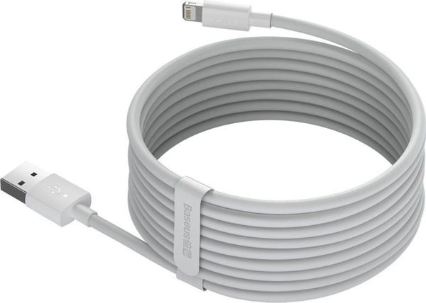 Baseus Wisdom Regular USB to Lightning Cable Λευκό 1.5m (TZCALZJ-02) (BASTZCALZJ02)