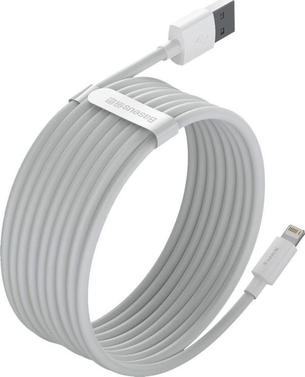 Baseus Wisdom Regular USB to Lightning Cable Λευκό 1.5m (TZCALZJ-02) (BASTZCALZJ02)