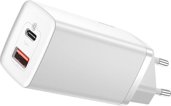 Baseus Φορτιστής Χωρίς Καλώδιο με Θύρα USB-A και Θύρα USB-C Λευκός (CCGAN2L-B02) (BASCCGAN2L-B02)