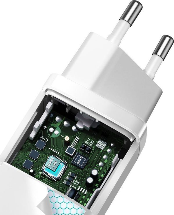 Baseus Φορτιστής Χωρίς Καλώδιο με Θύρα USB-A και Θύρα USB-C Λευκός (CCGAN2L-B02) (BASCCGAN2L-B02)