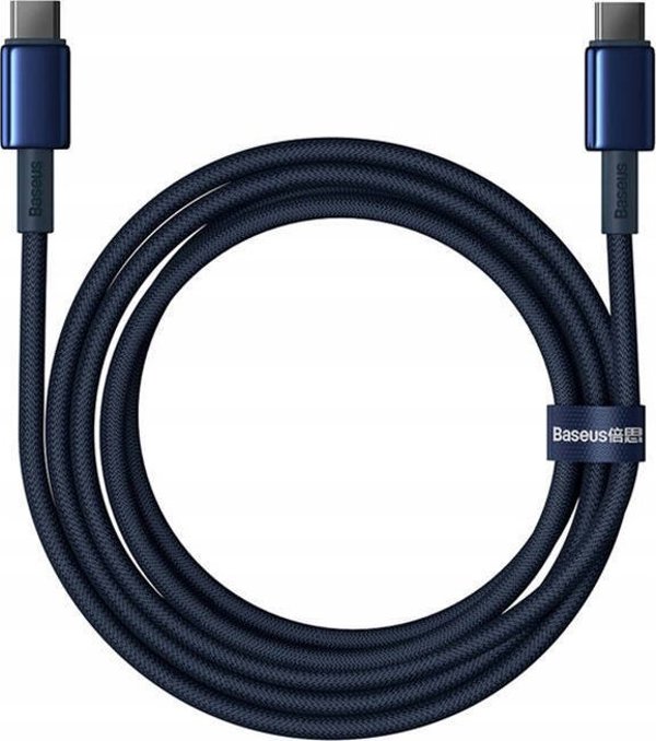 Cable 100W 5A 2m USB-C - USB-C Baseus Tungsten Glod blue