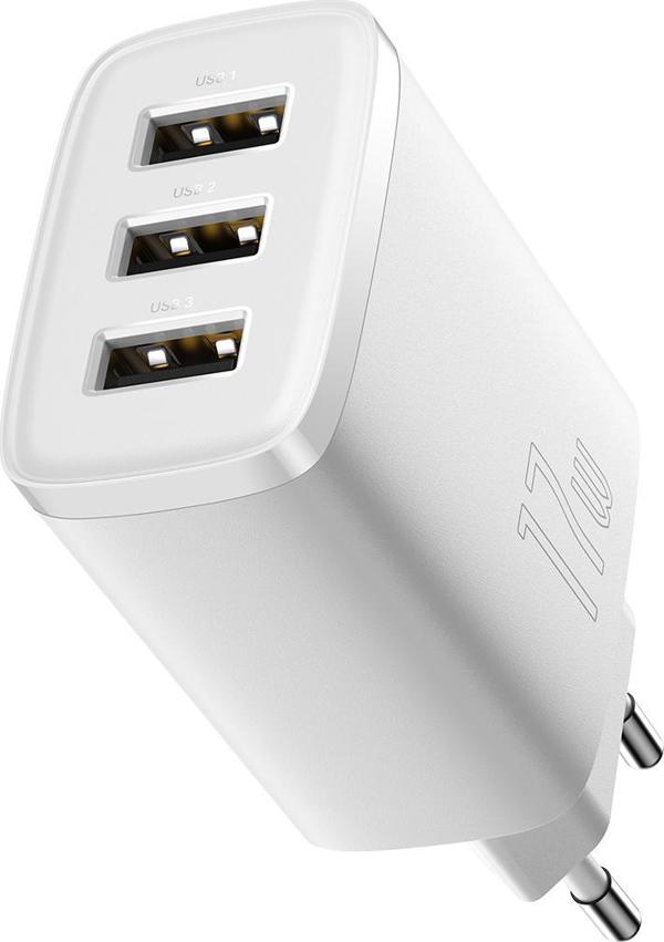 Φορτιστής Baseus CCXJ020102 3x USB-A 3.4 A (BSU3406WHT)