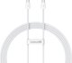 Καλώδιο USB Baseus USB-C - USB-C 2 m Λευκό (6932172648794)