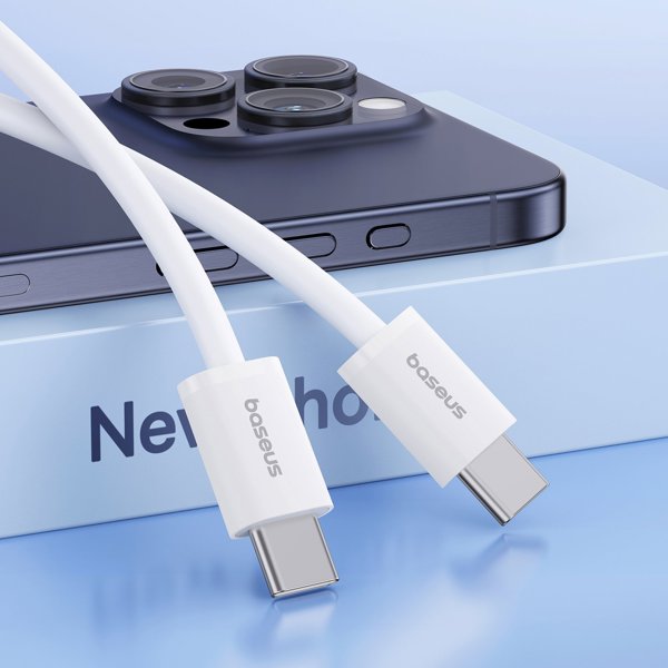 Καλώδιο USB Baseus USB-C - USB-C 2 m Λευκό (6932172648794)