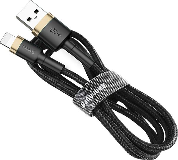 Καλώδιο USB Baseus USB-A - Lightning 2 m Μαύρο-Χρυσό (CALKLF-CV1)