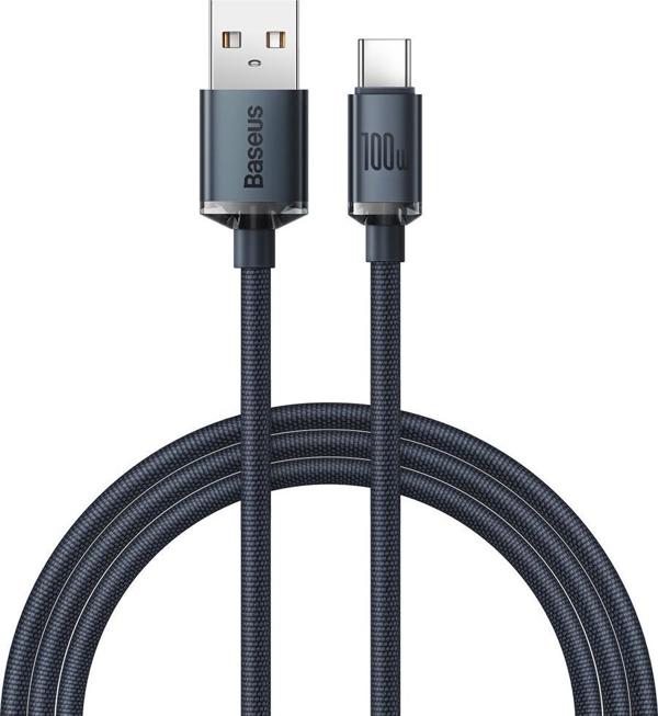 Baseus Type-C Crystal Shine series fast charging data cable 100W 1.2m Black (CAJY000401) (BASCAJY000401)