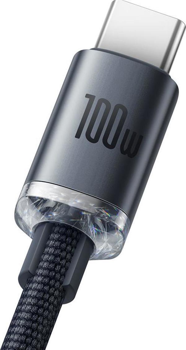 Baseus Type-C Crystal Shine series fast charging data cable 100W 1.2m Black (CAJY000401) (BASCAJY000401)