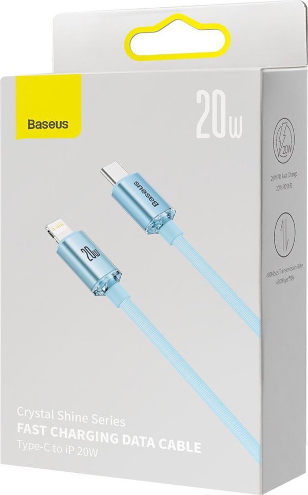 Καλώδιο USB Baseus USB-C - Lightning 1.2 m Ανοιχτό Μπλε (BSU3637)