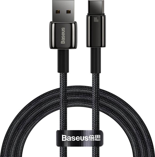 Baseus Tungsten Gold Cable USB to USB-C, 100W, 1m (black)