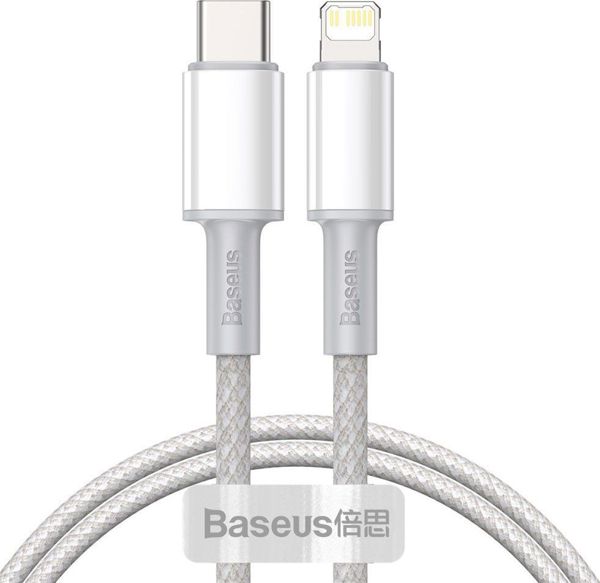 Baseus High Density Braided Cable Type-C to Lightning, PD,  20W, 1m (white)