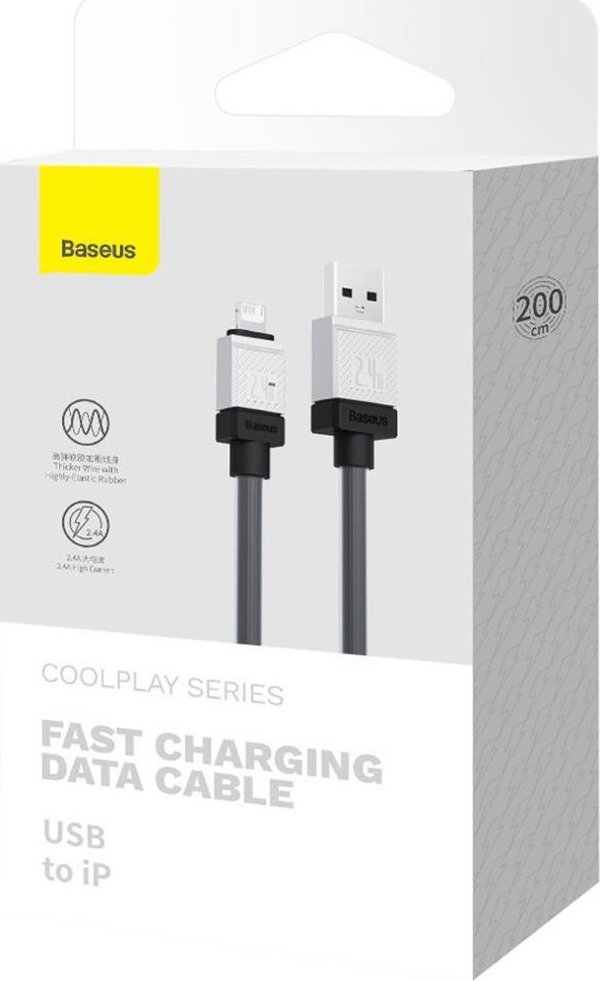 Καλώδιο USB Baseus USB-A - Lightning 2 m Μαύρο (CAKW000501)