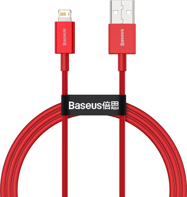Καλώδιο USB Baseus USB-A - Lightning 1 m Κόκκινο (BSU2661RED)