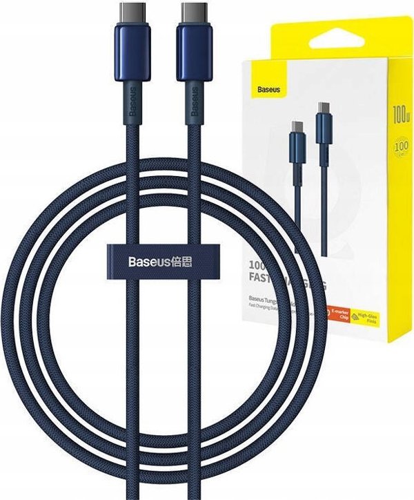 Καλώδιο USB Baseus USB-C - USB-C 1 m Μπλε (BSU4879)