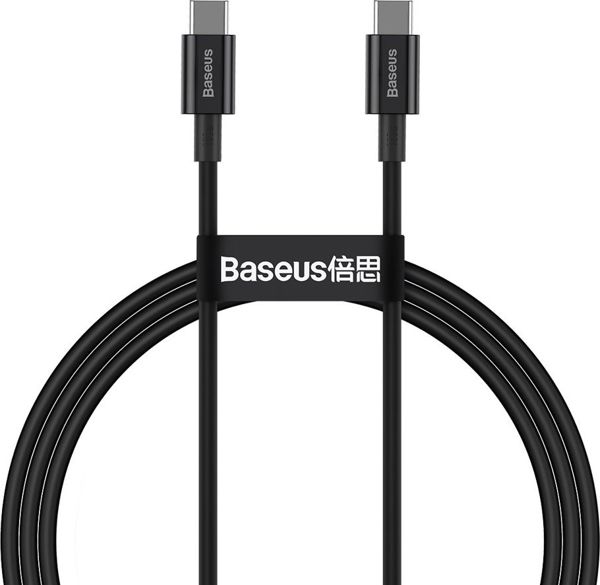 Καλώδιο USB Baseus USB-C - USB-C 1 m Μαύρο (BSU2848BLK)