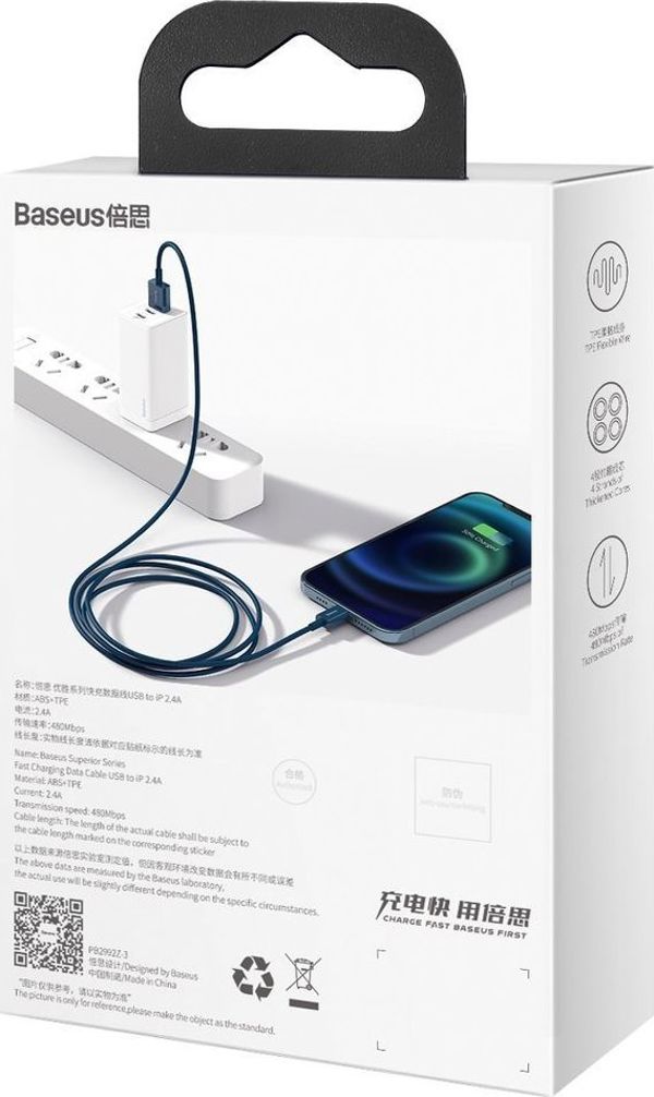Καλώδιο USB Baseus USB-A - Lightning 1 m Μπλε (CALYS-A03)