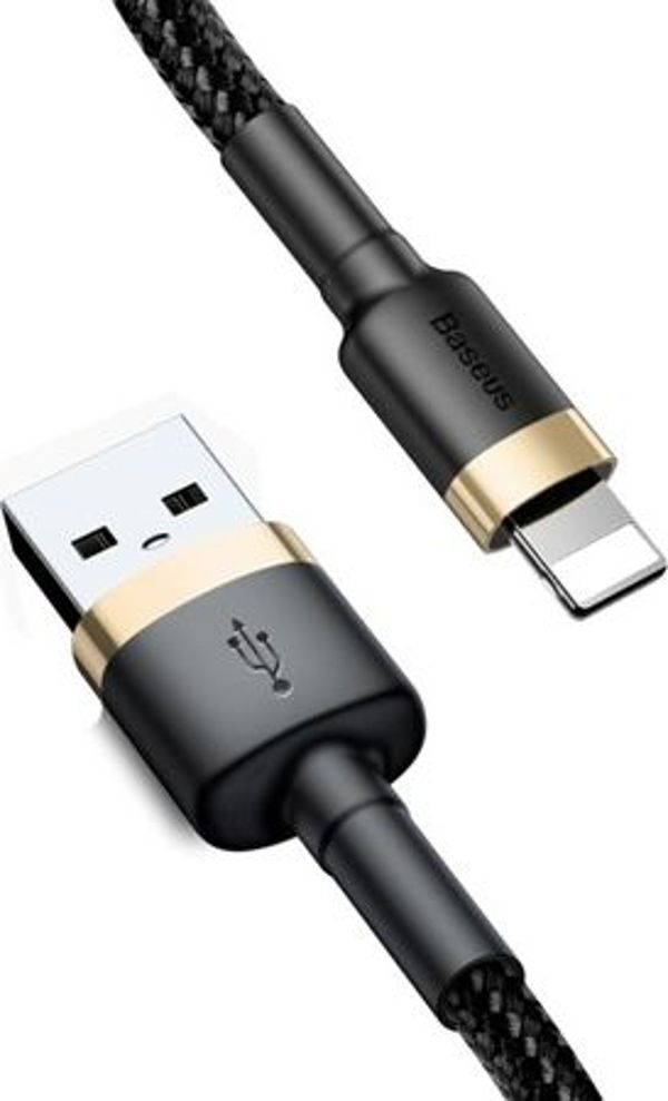 Baseus Lightning Cafule Cable 2A, 3m Gold/Black (CALKLF-RV1) (BASCALKLF-RV1)