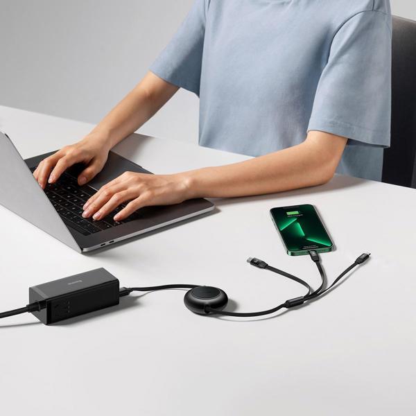 Καλώδιο USB Baseus USB-A - USB-C + microUSB + Lightning 1.1 m Μαύρο (BSU3355BLK)