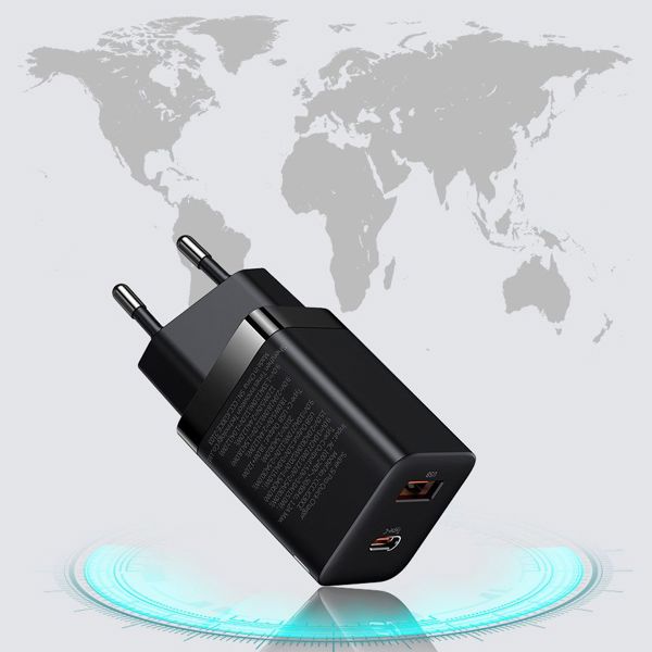 Baseus Φορτιστής Χωρίς Καλώδιο με Θύρα USB-A και Θύρα USB-C 30W Power Delivery Λευκός Super Si Pro (CCSUPP-E02) (BASCCSUPP-E02)
