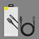 Baseus Tungsten Gold Cable USB To Ip 2.4a 1m Black (CALWJ-01) (BASCALWJ-01)