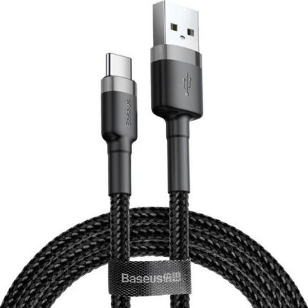 Baseus Cafule Braided USB 2.0 Cable USB-C male - USB-A male Μαύρο 3m (CATKLF-UG1) (BASCATKLF-UG1)