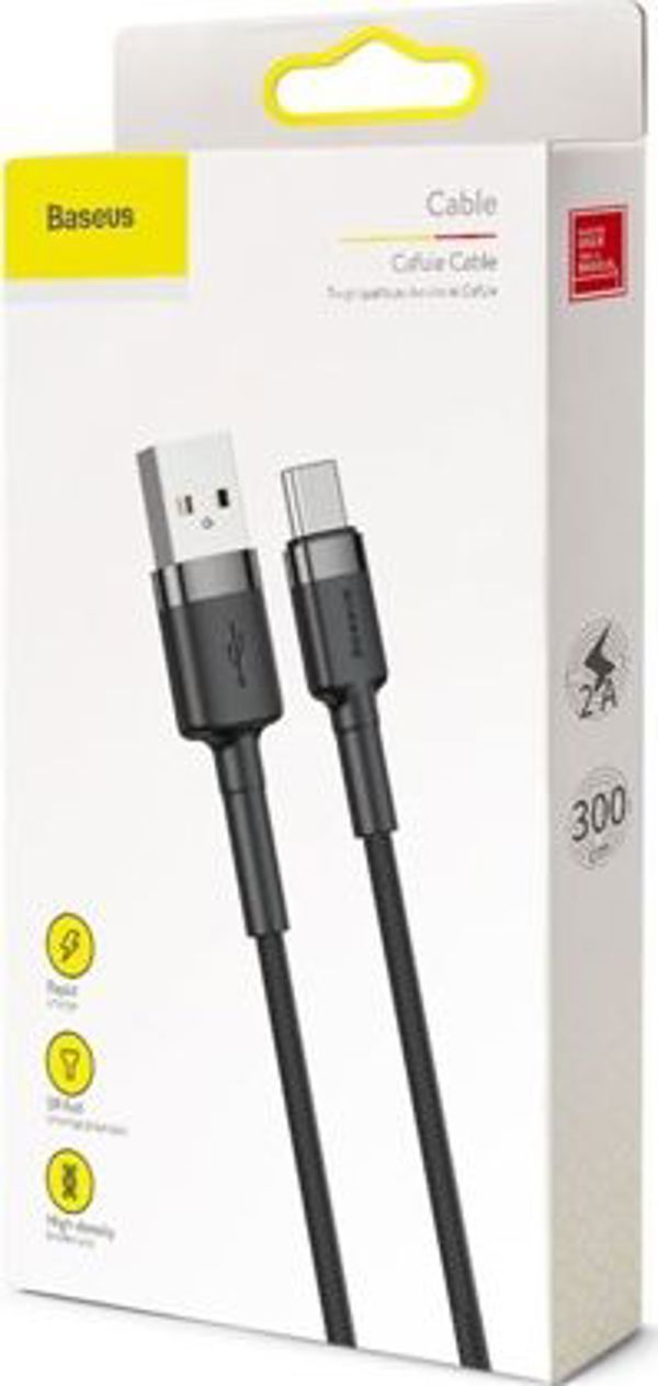 Baseus Cafule Braided USB 2.0 Cable USB-C male - USB-A male Μαύρο 3m (CATKLF-UG1) (BASCATKLF-UG1)