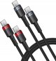 Cable Baseus Cafule USB-C do USB-C 100W, 1m, 2-Pack (Red-Black, Gray-Black)