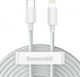 Καλώδιο USB Baseus USB-C - Lightning 1.5 m Λευκό (101297)