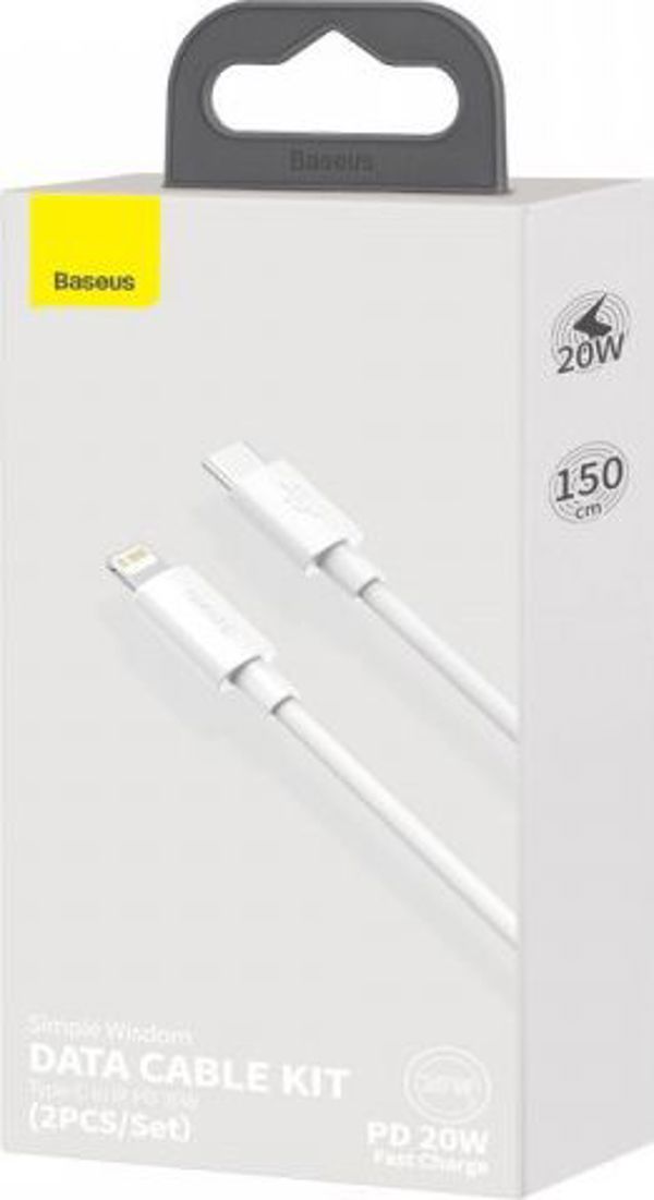Καλώδιο USB Baseus USB-C - Lightning 1.5 m Λευκό (101297)
