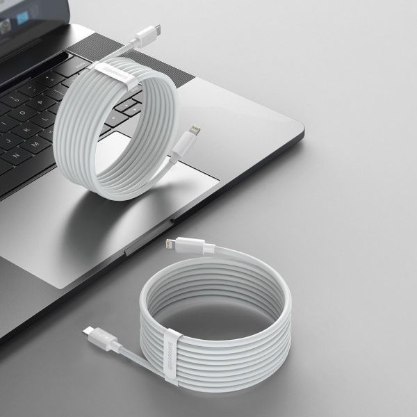 Καλώδιο USB Baseus USB-C - Lightning 1.5 m Λευκό (101297)