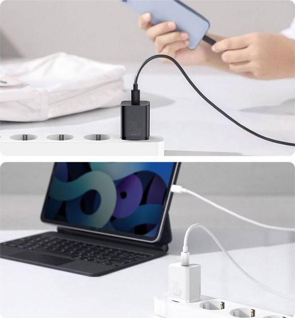 Baseus Φορτιστής Χωρίς Καλώδιο με Θύρα USB-C 20W Power Delivery Μπλε (Super Si) (CCSUP-B03) (BASCCSUPB03)