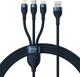 Καλώδιο USB Baseus USB-A - USB-C + microUSB + Lightning 1.2 m Μπλε (CASS030003)