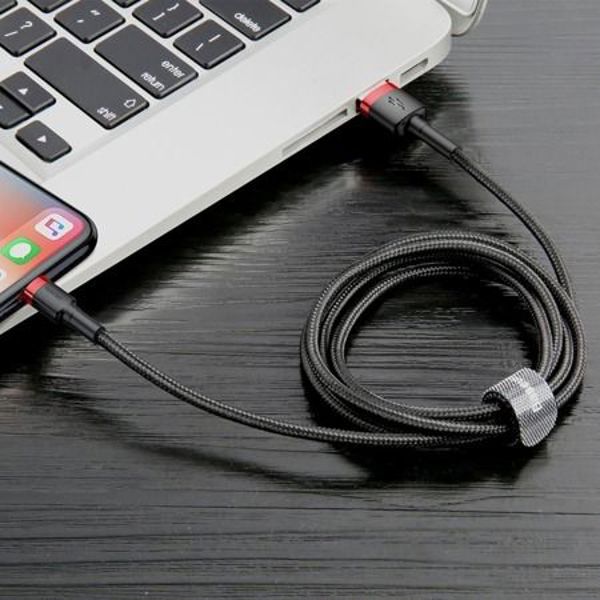 Καλώδιο USB Baseus USB-A - Lightning 3 m Μαύρο-κόκκινο (CALKLF-R91)