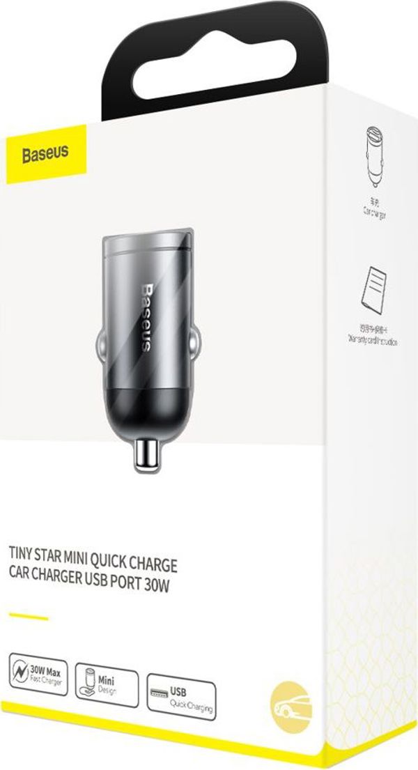 Baseus car charger Tiny Star Mini QC 3.0 30W 1x USB gray 6953156297883