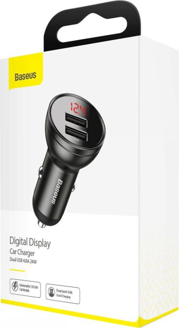 Φορτιστής Baseus Digital Display 2x USB-A 4.8 A (CCBX-0G)