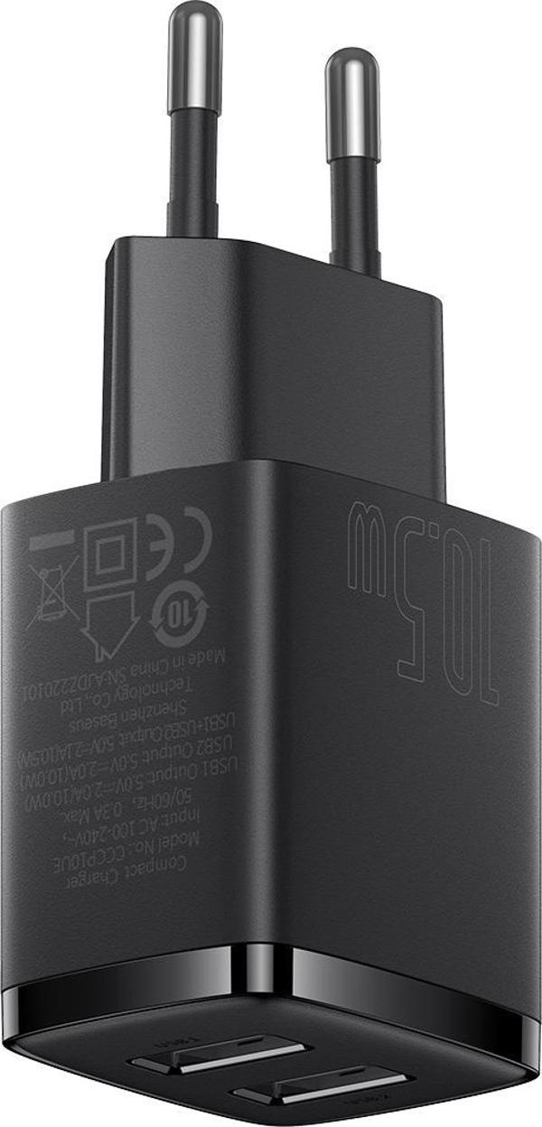 Φορτιστής Baseus Compact 2x USB-A 2.1 A (CCXJ010201)