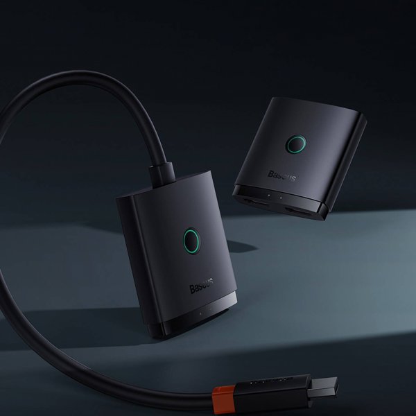 Προσαρμογέας AV Baseus Προσαρμογέας HDMI Baseus 2 σε 1 με καλώδιο 1m (μαύρο)