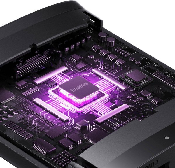 Προσαρμογέας AV Baseus Προσαρμογέας HDMI Baseus 2 σε 1 με καλώδιο 1m (μαύρο)
