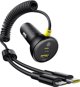 Baseus Circular Plastic Car Charger (U+C) + (C&L) Cable 60W Cosmic Black 6932172677183