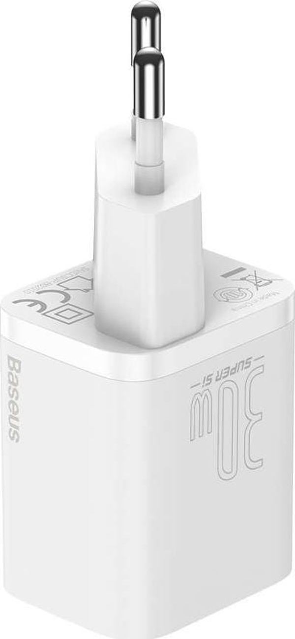 Baseus Φορτιστής Χωρίς Καλώδιο με Θύρα USB-C 30W Power Delivery Λευκός (Super Si) (CCSUP-J02) (BASCCSUPJ02)