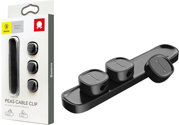Baseus Cable Clip Peas Black (ACWDJ-01) (BASACWDJ-01)