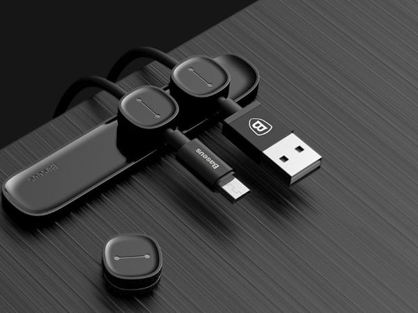 Baseus Cable Clip Peas Black (ACWDJ-01) (BASACWDJ-01)