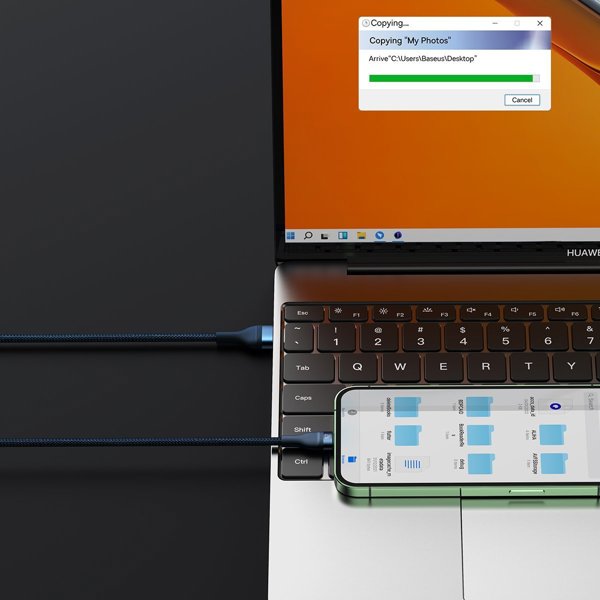 Καλώδιο USB Baseus USB-A - USB-C + microUSB + Lightning 1.2 m Μπλε (BSU3888)