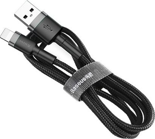 Baseus Cafule Braided USB to Lightning Cable Μαύρο 3m (CALKLF-RG1) (BASCALKLFRG1)