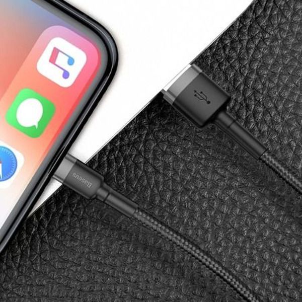 Baseus Cafule Braided USB to Lightning Cable Μαύρο 3m (CALKLF-RG1) (BASCALKLFRG1)