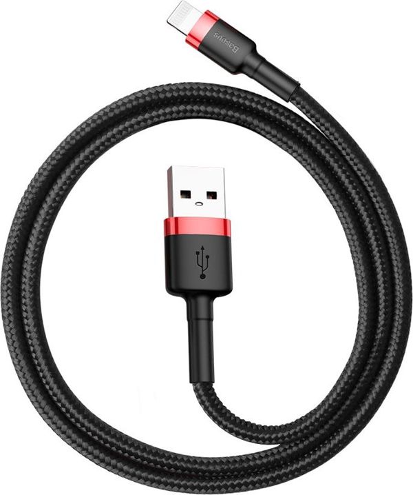 Καλώδιο USB Baseus USB-A - Lightning 0.5 m Μαύρο-κόκκινο (CALKLF-A19)