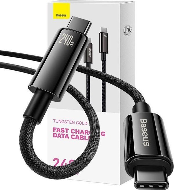 Καλώδιο USB Baseus USB-C - USB-C 1 m Μαύρο (CAWJ040001)