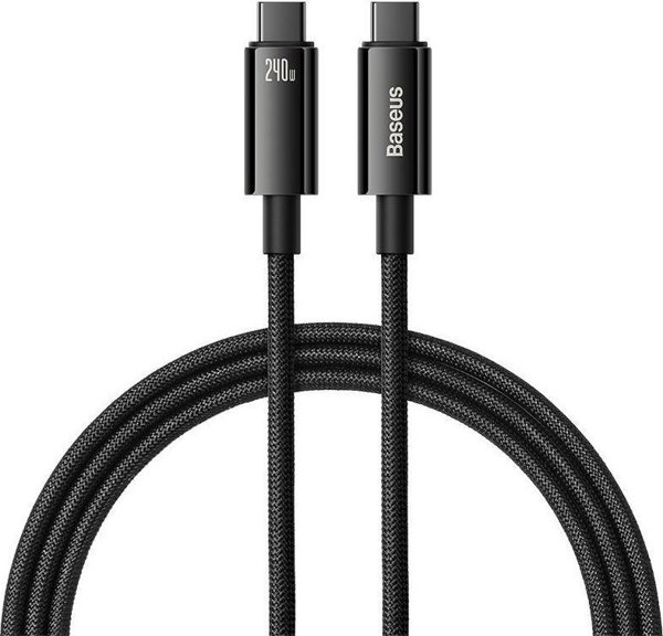 Καλώδιο USB Baseus USB-C - USB-C 1 m Μαύρο (CAWJ040001)
